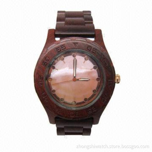 Classic wooden watch, made of red sandalwood, shell nice dial, luxury, limited